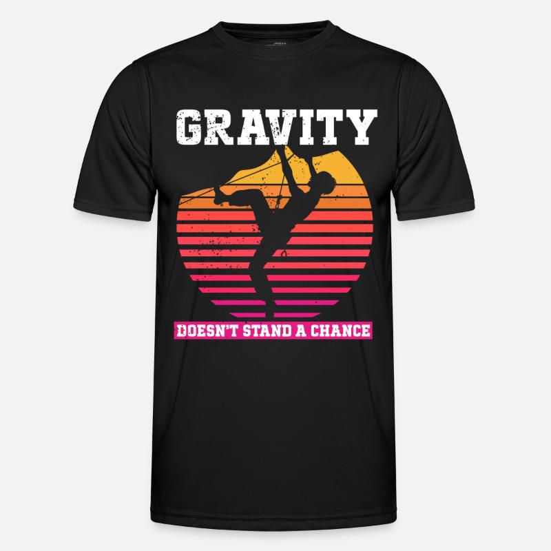 Climbing Mountain Boulder Climble Climber - Men's Functional T-Shirt - black