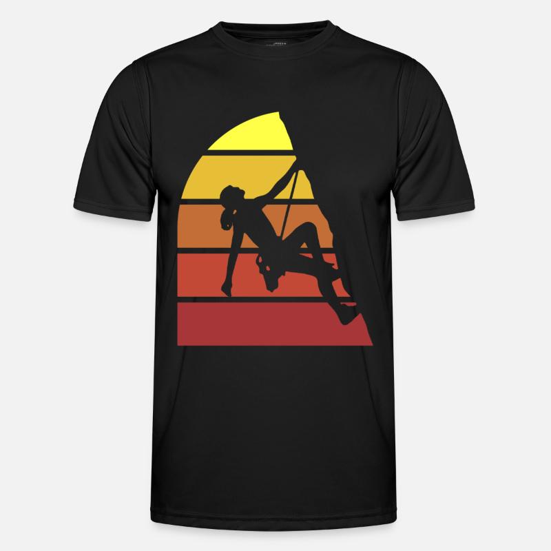 Climbing Mountain Boulder Climble Climber - Men's Functional T-Shirt - black