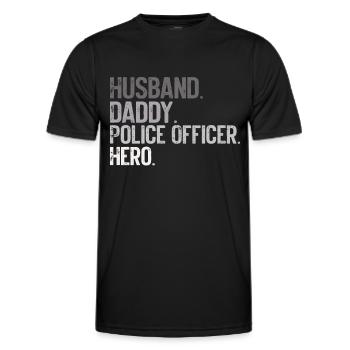 Polizeibeamter Blue Line Strafverfolgungsbehörden - Männer Funktions-T-Shirt - Schwarz - Vorne - AI Model Male 178 dark (178cm)