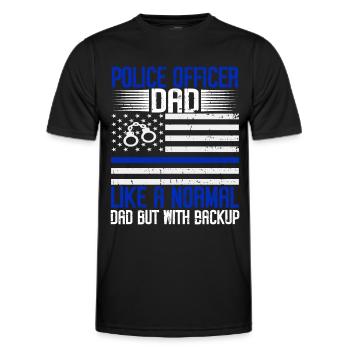 Police Officer Blue Line Law Enforcement - Men's Functional T-Shirt - black - Front - AI Model Male 178 dark (178cm)