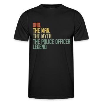 Police Officer Blue Line Law Enforcement - Men's Functional T-Shirt - black - Front - AI Model Male 178 dark (178cm)