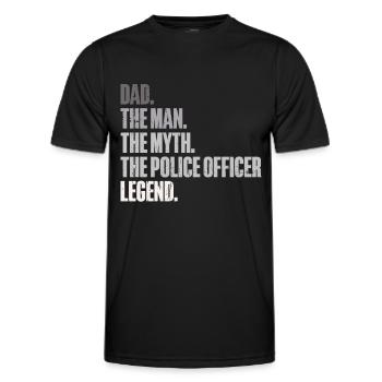 Polizeibeamter Blue Line Strafverfolgungsbehörden - Männer Funktions-T-Shirt - Schwarz - Vorne - AI Model Male 178 dark (178cm)