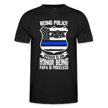 Polizeibeamter Blue Line Strafverfolgungsbehörden - Männer Funktions-T-Shirt - Schwarz - Vorne - AI Model Male 178 dark (178cm)