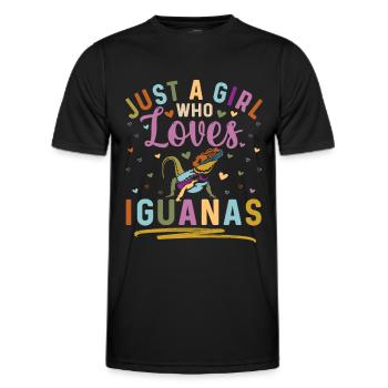 Iguanische Reptilienliebhaber Herpetologe - Männer Funktions-T-Shirt - Schwarz - Vorne - AI Model Male 178 dark (178cm)