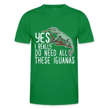 Iguanische Reptilienliebhaber Herpetologe - Männer Funktions-T-Shirt - Kelly Green - Vorne - AI Model Male 178 dark (178cm)