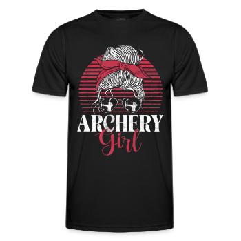 Bogenschießen Bowhunter Shooting Girls Pfeiljagd - Männer Funktions-T-Shirt - Schwarz - Vorne - AI Model Male 178 dark (178cm)