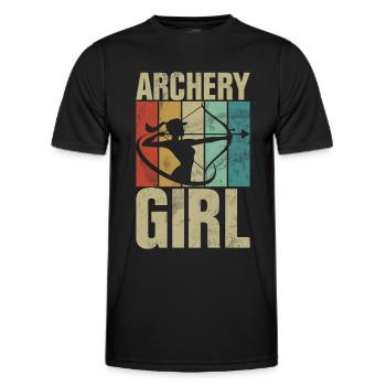 Bogenschießen Bowhunter Shooting Girls Pfeiljagd - Männer Funktions-T-Shirt - Schwarz - Vorne - AI Model Male 178 dark (178cm)