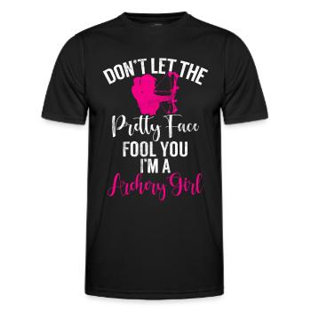 Bogenschießen Bowhunter Shooting Girls Pfeiljagd - Männer Funktions-T-Shirt - Schwarz - Vorne - AI Model Male 178 dark (178cm)