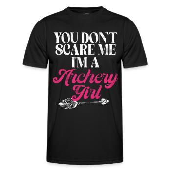 Bogenschießen Bowhunter Shooting Girls Pfeiljagd - Männer Funktions-T-Shirt - Schwarz - Vorne - AI Model Male 178 dark (178cm)