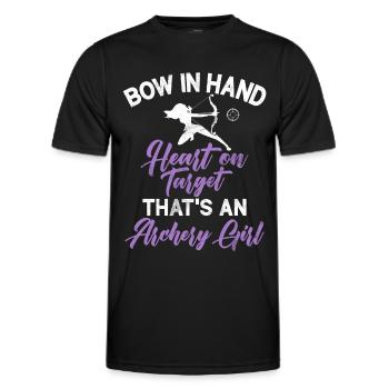 Tir à l’arc Chasse à l’arc Filles Chasse à la flèche - T-shirt sport Homme - noir - Devant - AI Model Male 178 dark (178cm)