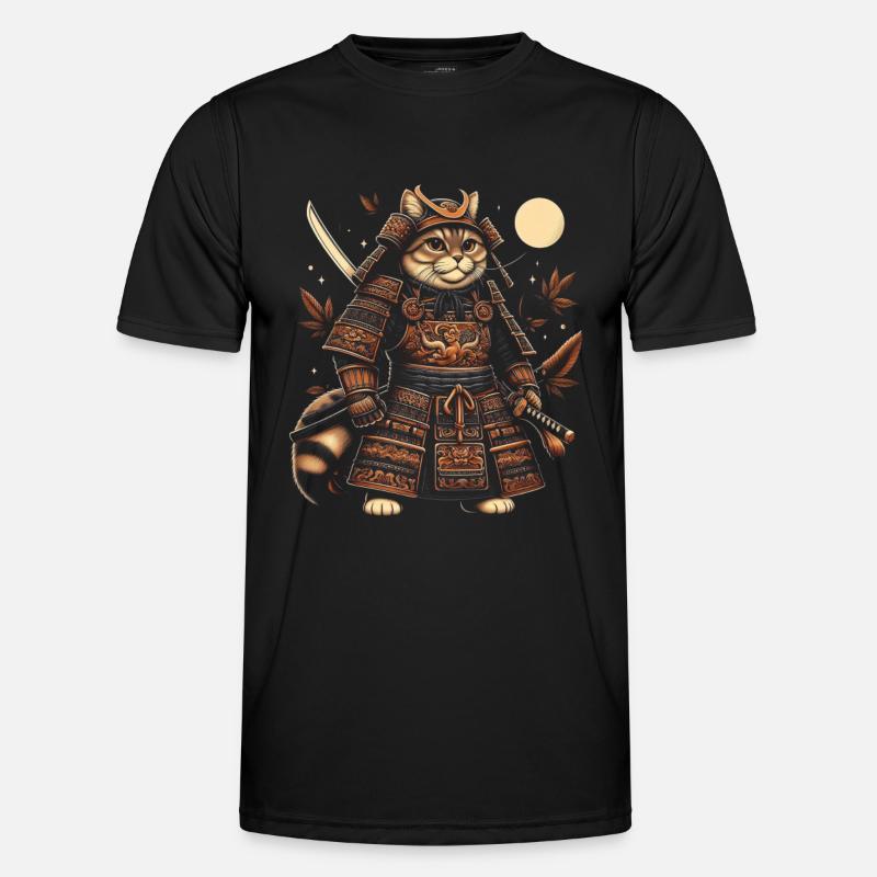Japanische Samurai -Katzenkrieger Retro Ninja Männer Funktions-T-Shirt