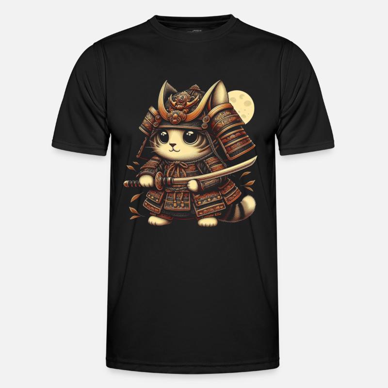 Japanische Samurai -Katzenkrieger Retro Ninja Männer Funktions-T-Shirt