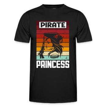 Pirate Princess Pirate Skull Cross Bones - Men's Functional T-Shirt - black - Front - AI Model Male 178 dark (178cm)