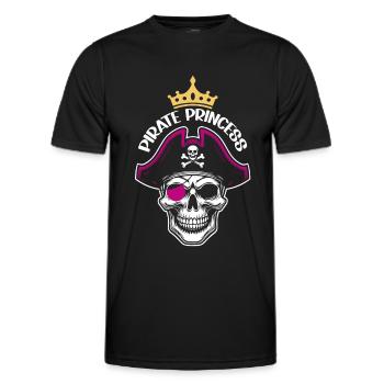 Pirate Princess Pirate Skull Cross Bones - Men's Functional T-Shirt - black - Front - AI Model Male 178 dark (178cm)