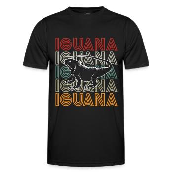 Iguanische Reptilienliebhaber Herpetologe - Männer Funktions-T-Shirt - Schwarz - Vorne - AI Model Male 178 dark (178cm)