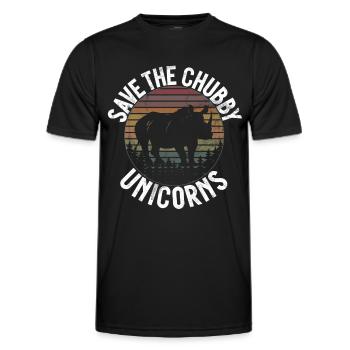 Save The Chubby Unicorns Fat Rino - Men's Functional T-Shirt - black - Front - AI Model Male 178 dark (178cm)