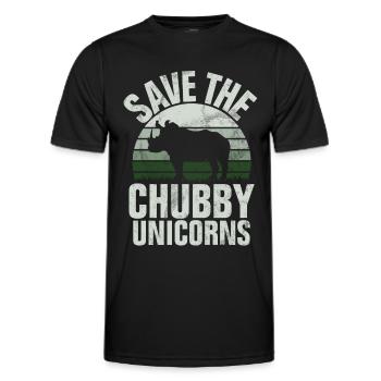 Save The Chubby Unicorns Fat Rino - Men's Functional T-Shirt - black - Front - AI Model Male 178 dark (178cm)