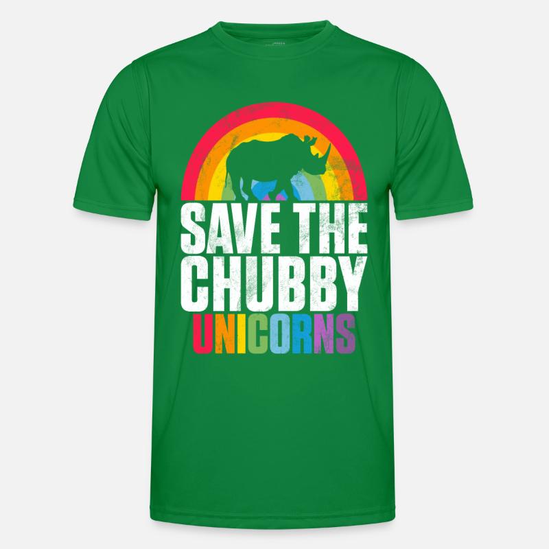 Speichern Sie Die Molligen Einhörner Fat Rino Männer Funktions-T-Shirt