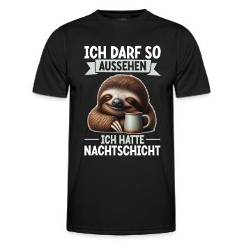 J’ai le droit d’avoir l’air d’avoir un quart de nuit - T-shirt sport Homme - noir - Devant - AI Model Male 178 dark (178cm)