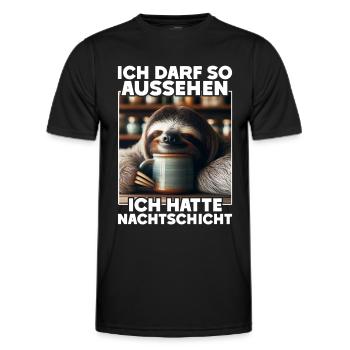 J’ai le droit d’avoir l’air d’avoir un quart de nuit - T-shirt sport Homme - noir - Devant - AI Model Male 178 dark (178cm)