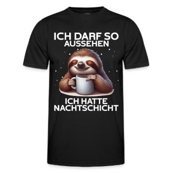 J’ai le droit d’avoir l’air d’avoir un quart de nuit - T-shirt sport Homme - noir - Devant - AI Model Male 178 dark (178cm)