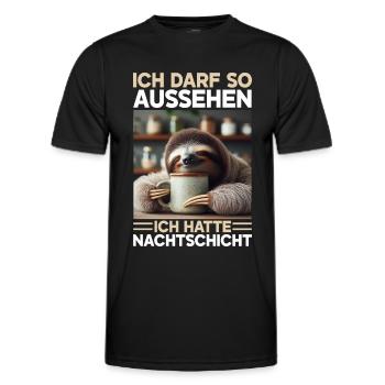 J’ai le droit d’avoir l’air d’avoir un quart de nuit - T-shirt sport Homme - noir - Devant - AI Model Male 178 dark (178cm)