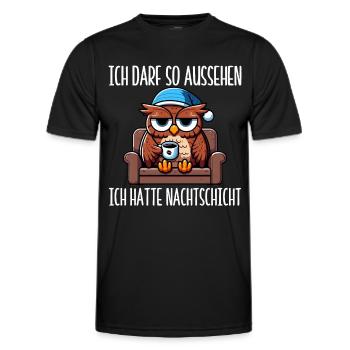 J’ai le droit d’avoir l’air d’avoir un hibou de nuit - T-shirt sport Homme - noir - Devant - AI Model Male 178 dark (178cm)