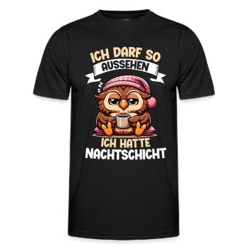 J’ai le droit d’avoir l’air d’avoir un hibou de nuit - T-shirt sport Homme - noir - Devant - AI Model Male 178 dark (178cm)