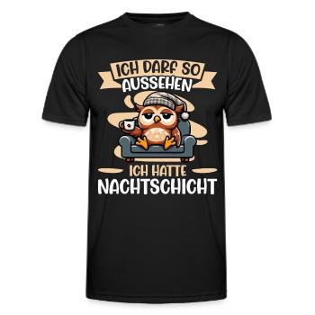 J’ai le droit d’avoir l’air d’avoir un hibou de nuit - T-shirt sport Homme - noir - Devant - AI Model Male 178 dark (178cm)