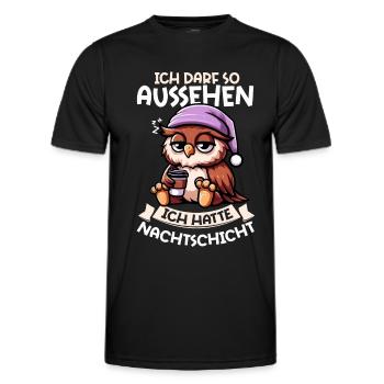 J’ai le droit d’avoir l’air d’avoir un hibou de nuit - T-shirt sport Homme - noir - Devant - AI Model Male 178 dark (178cm)
