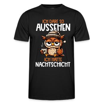 J’ai le droit d’avoir l’air d’avoir un hibou de nuit - T-shirt sport Homme - noir - Devant - AI Model Male 178 dark (178cm)