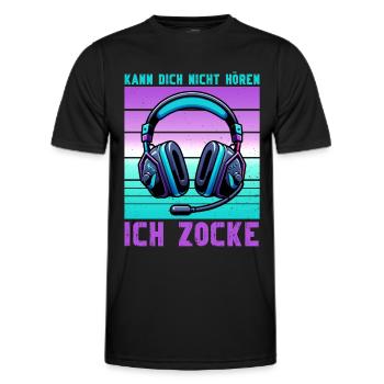 Je ne t’entends pas, je joue - T-shirt sport Homme - noir - Devant - AI Model Male 178 dark (178cm)