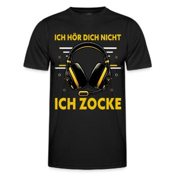 Je ne t’entends pas, je joue - T-shirt sport Homme - noir - Devant - AI Model Male 178 dark (178cm)