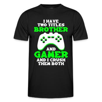 Video Games Gaming Boys Brother Teen - Men's Functional T-Shirt - black - Front - AI Model Male 178 dark (178cm)