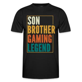 Video Games Gaming Boys Brother Teen - Men's Functional T-Shirt - black - Front - AI Model Male 178 dark (178cm)