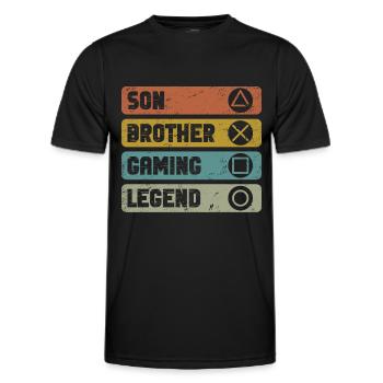 Video Games Gaming Boys Brother Teen - Men's Functional T-Shirt - black - Front - AI Model Male 178 dark (178cm)