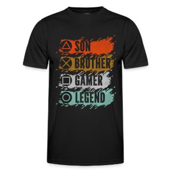 Video Games Gaming Boys Brother Teen - Men's Functional T-Shirt - black - Front - AI Model Male 178 dark (178cm)