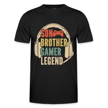 Video Games Gaming Boys Brother Teen - Men's Functional T-Shirt - black - Front - AI Model Male 178 dark (178cm)