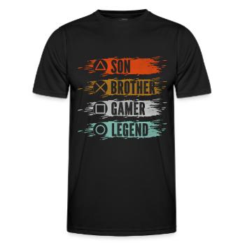 Video Games Gaming Boys Brother Teen - Men's Functional T-Shirt - black - Front - AI Model Male 178 dark (178cm)