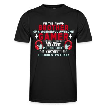 Video Games Gaming Boys Brother Teen - Men's Functional T-Shirt - black - Front - AI Model Male 178 dark (178cm)