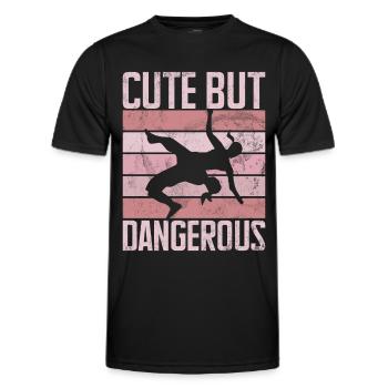 Lutteuse Fille Grappling Lutteuse Femmes - T-shirt sport Homme - noir - Devant - AI Model Male 178 dark (178cm)