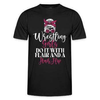Lutteuse Fille Grappling Lutteuse Femmes - T-shirt sport Homme - noir - Devant - AI Model Male 178 dark (178cm)