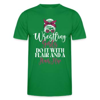 Lutteuse Fille Grappling Lutteuse Femmes - T-shirt sport Homme - vert - Devant - AI Model Male 178 dark (178cm)