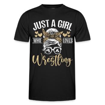 Lutteuse Fille Grappling Lutteuse Femmes - T-shirt sport Homme - noir - Devant - AI Model Male 178 dark (178cm)