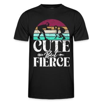 Lutteuse Fille Grappling Lutteuse Femmes - T-shirt sport Homme - noir - Devant - AI Model Male 178 dark (178cm)