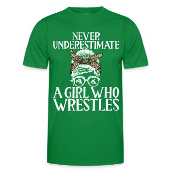 Lutteuse Fille Grappling Lutteuse Femmes - T-shirt sport Homme - vert - Devant - AI Model Male 178 dark (178cm)