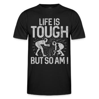 Lutteuse Fille Grappling Lutteuse Femmes - T-shirt sport Homme - noir - Devant - AI Model Male 178 dark (178cm)