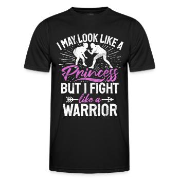 Lutteuse Fille Grappling Lutteuse Femmes - T-shirt sport Homme - noir - Devant - AI Model Male 178 dark (178cm)