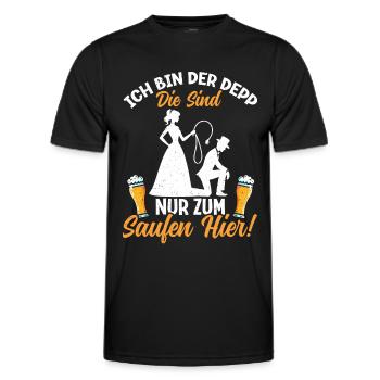 The Groom Funny Bachelor Party - Men's Functional T-Shirt - black - Front - AI Model Male 178 dark (178cm)