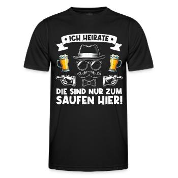 The Groom Funny Bachelor Party - Men's Functional T-Shirt - black - Front - AI Model Male 178 dark (178cm)